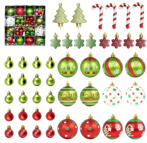 Hoypeyfiy 46 ornamenti natalizi verdi a forma di Grinch, infrangibili, perfette per alberi di Natale, feste e decorazioni per la casa