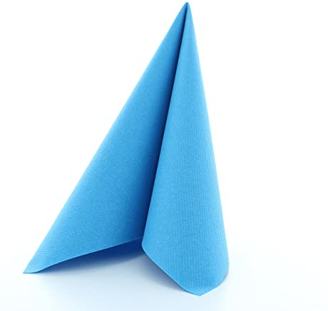 Mank Airlaid Servietten 40x40 cm Premium Einweg-Serviette textilähnlich und saugstark perfekt für Hochzeit & Partys 50 Stück Blau Aquablau