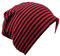 Baby Kinder Jersey Slouch Beanie Long Mütze mit Streifen Unisex Baumwolle KB21-29 Rot/Schwarz
