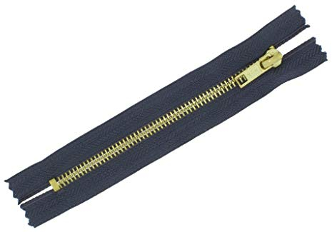 FIM Jeans Reißverschluss Nr.5 Metall Gold, Reißverschlüsse für Jeans und Hosen 8cm - 20cm, 16- dunkelgrau(312), 6cm