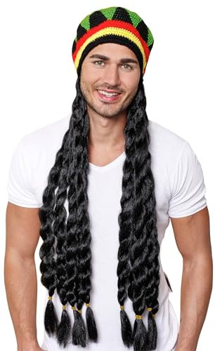 Perücke Dreadlocks mit Mütze