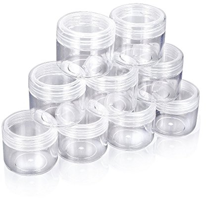 FSSTUD 10 pcs 10g Petit Cosmétique Pot Contenant en Plastique Vide Maquillage Creme Boîte Transparent