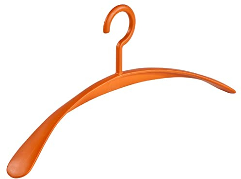 6 Stück Kleiderbügel Garderobenbügel Wing orange - 45 cm breit - breite Schulterauflagen - Kuststoffkleiderbügel - körpergeformt