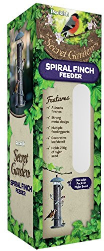 Peckish 60052106 Secret Garden Large Spiral Nyjer Seed Bird Feeder, Green, 42.0 cm*14.0 cm*14.0 cm