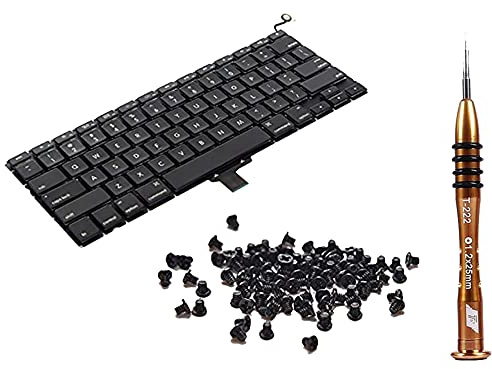 Willhom Keyboard US English + Kit de Destornilladores de Repuesto para MacBook Pro 13 Unibody A1278 2009 2010 2011 2012 años