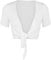 Womens Ladies Cap Short Sleeve Shrug Tie Up Front Crop Bolero Cardigan 8-22 12-14 White