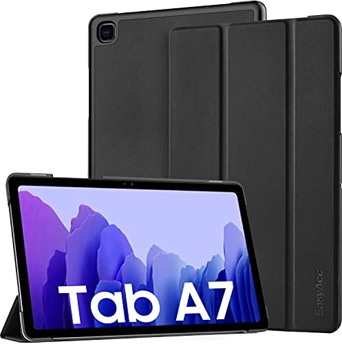 EasyAcc Étui Coque Compatible avec Samsung Galaxy Tab A7 10,4 2022/2020 (SM-T500/SM-T505), Protection Ultra Fin en Cuir PU Housse avec Fonction Support, Noir