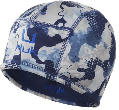 HUK Men's Windproof Performance Beanie Hat, Refraction Bluefin, One Size