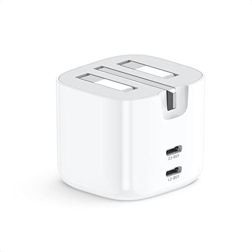 UGREEN 40W USB C Charger 2-Port 20W USB C Plug, Foldable Fast Charger Compatible with iPhone 16/15/15 Pro/15 Pro Max/14/14 Pro/14 Pro Max/13/12, iPad Pro, iPad Air, Galaxy S24/S23, Pixel 9/8, etc