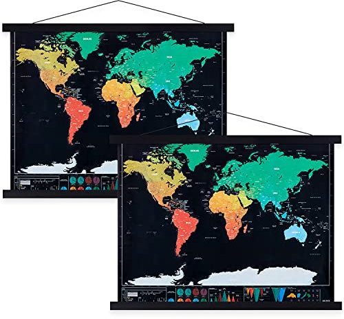 Benjia Posterrahmen, 120 x 80 cm, 120 x 90, magnetisch, helles Holz, Poster-Aufhänger, Aufhänger-Set für Leinwand, Kunstdruck, 120 cm, schwarz, 2 Packungen
