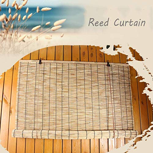 GJSN Bambusvorhänge, Blind Reed Roller, Wohnzimmer Tee Zimmer Shop Dekoration Shading Partition Vintagehvorhang, Staubschutz, Für Den Außensitz,140 * 220 cm / 55 * 87In
