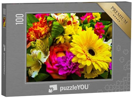 puzzleYOU: Puzzle 100 Teile „Blumenstrauß aus Sommerblumen“ – aus der Puzzle-Kollektion Flora, Blumen, Blumensträuße, Blumen & Pflanzen