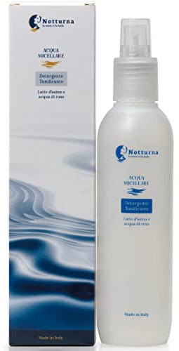 Eau Micellaire au Lait d'Ânesse et à l'Eau de Rose Anti-imperfections-Bio, 100% Made in Italy