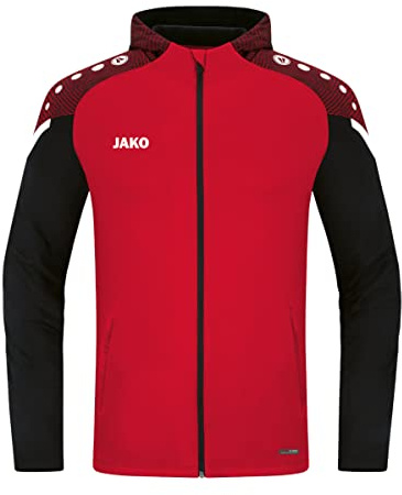 JAKO Herren Kapuzenjacke Performance, Rot/Schwarz, 4XL