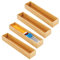 mDesign Schubladeneinsatz aus Holz – stapelbare Schubladeneinteilung für Büro- und Bastelbedarf – Schubladenbox für Schreibwaren – 4er-Set – naturfarben