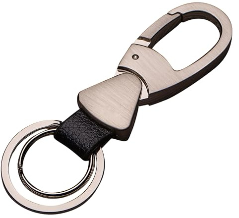 Cerbery - Schlüsselanhänger aus Leder mit Ringen und Geschenkbox - Auto Geschenk Schlüsselband Schlüsselbund Schlüsselhalter Schlüsselring