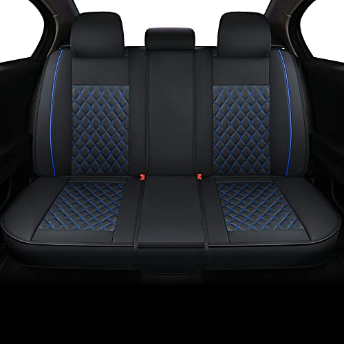 Vankerful Kunstleder-Autositzbezüge, universell passend für die meisten Pkw, SUV, Limousinen und LKW, Rücksitzbezüge, Schwarz/Blau