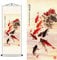 FOVNOT Asiatische Wanddeko, Chinesisch Wall Art Seide Schriftrolle Wandbehang Orientalisch Neun Fisch Deko Wohnzimmer Japanese Malerei Deko Schlafzimmer Wand Schriftrolle Gemälde