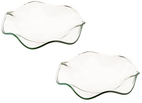 2 Pièces Plat D'huile Essentielle pour Lampe D'aromathérapie Plat en de Remplacement pour Lampe à Accessoires de Four Transparent 8.5x8.5cm