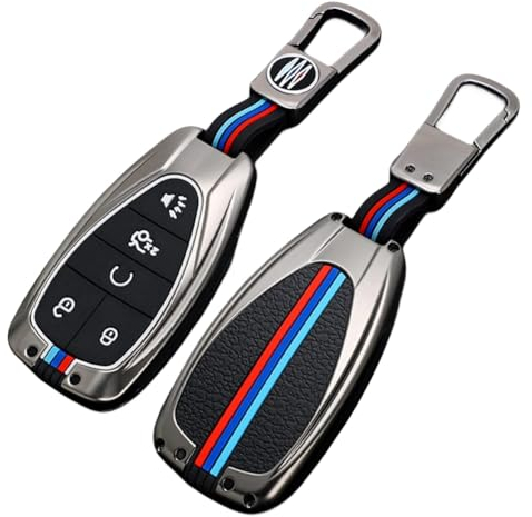 OTMIK Zinklegierung Autoschlüsselabdeckungen passend für Chevrolet Camaro ZL1 LT1 RS SS Cabrio Chevy Traverse RS Cruze Trax Malibu Volt Bolt Equinox Schlüsselanhänger Zubehör (5 Knöpfe Matt)