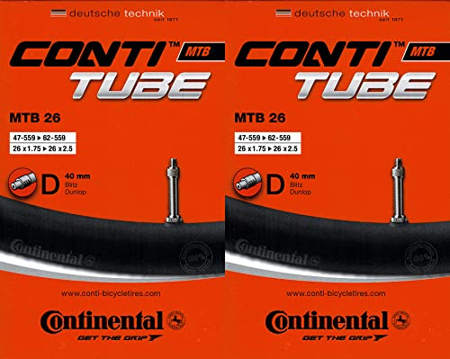 2X Continental MTB 26 Schlauch 26 Zoll DV (47/62-559) DV 40mm