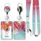 ID Badge Holder mit Lanyard, einziehbare ID Badge Card Holders Abnehmbare Hals Lanyard Strap mit Badge Reel und vertikale ID-Halter für Krankenschwester Studenten (Marble Cyan Red Golden)