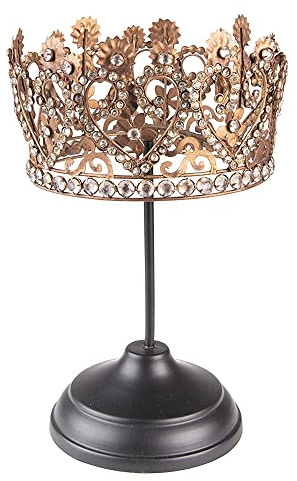 Clayre & Eef Figur Krone 25 cm Braun Metall Wohnaccessoires Deko Accessoires Ornament