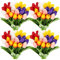 Jutom 96 Stück mehrfarbige künstliche Tulpen, Blumen, Kunst-Pu, künstliche Tulpen, Blumenstrauß, fühlt sich echt an, Blumenarrangement für Frühling, Hochzeit, Ostern, Dekoration, Geschenkidee für