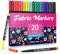 Gain-Art 20 Fabric Pens Permanent for Clothes - Non Toxic Fabric Paint Fine Point Textile Marker Pen Set w/ 5 Painting Templates