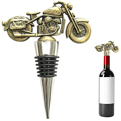 ZPSNDP Tappi Bottiglie Vino a Forma di Moto, Vino Tappo per Champagne, Tappo Riutilizzabile Conserva Il Vino, Simpatici Regali per Vino per Uomo Donna, per La Conservazione del Vino e Guarnire