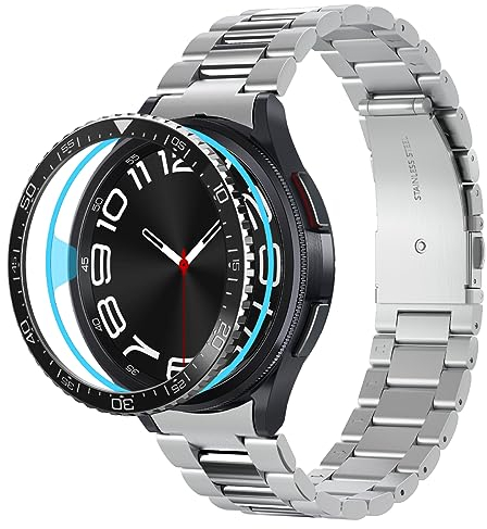 Spigen Bezel Tune Entwickelt für Samsung Galaxy Watch 6 Classic 43mm Lünette Ring Kleber Abdeckung (2023) - Schwarz