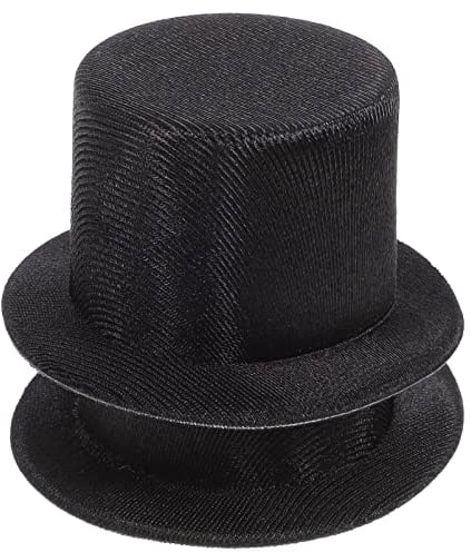 TOYANDONA 2 Stück Schwarze Mini-Zylinder Miniatur-Zylinder Formaler Zaubererhut Winzige Puppenhüte Handgefertigte Fedora-Hut Cupcake-Topper Für Kleine Haustiere Für Bastelbedarf
