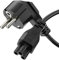 sonero Stromkabel 3 Polig, 1,5m, Schutzkontakt Stecker Netzstecker auf C5 Buchse,Netzkabel Netzteil Strom Kabel für Monitor PC Laptop, Schwarz