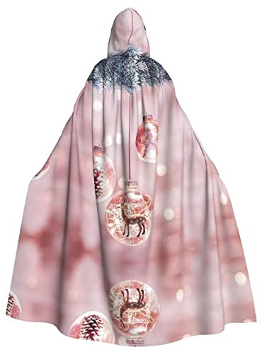 Rosa Weihnachtskugel, Halloween-Kostüm, für Damen und Herren, Cosplay, langer Umhang, Verkleidung für Rollenspiele (147 cm)