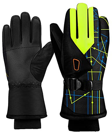 DRALOFAO Damen Handschuhe Thermo Heizbar Handschuh Kinder Beheizte Wärmehandschuhe Sport Winter Warm Ski Handschuhe Herren Fäustlinge Outdoor Heizung Winterhandschuhe Damen Handschuhe Handy Touch