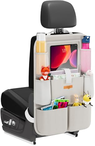 SURDOCA Car Organizers and Storage, Upgraded Car Seat Organizer with 11-inch Touch Screen Tablet Holder, Backseat Car Organizer with 8 Pockets, Car Seat Protector Road Trip Essentials for Kids