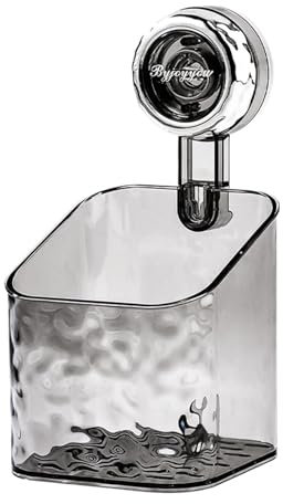 Baketron Salle De Bains Etagere Ventouse，Étagère Avec Motif Glacier，Boîte De Rangement Mural Pour Toilettes，Peut être Renforcé Par Rotation，Rangement Des Serviettes Et Autres Articles Divers（S-gris）