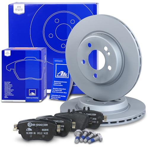 ATE Bremsenset Hinterachse inkl. Bremsscheiben hinten Ø 300 mm belüftet und Bremsbeläge hinten Kompatibel mit MERCEDES CLS, E-Klasse