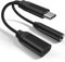 USB C Klinke Kopfhörer Adapter und Laden, 2 in 1 USB C zu 3.5mm Aux Audio Adapter Schnellladung Geflochtenes Kabel Konverter für iPhone 15/15 Pro/Samsung S24/S23/S22/S20+/Note 20/Huawei Mate40/P40
