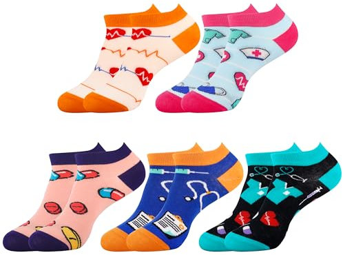Belloxis Krankenschwester Socken Krankenschwester Geschenke Sneaker Socken Damen 35-38 Krankenschwester Zubehör Pflegekraft Geschenke Nurse Accessories