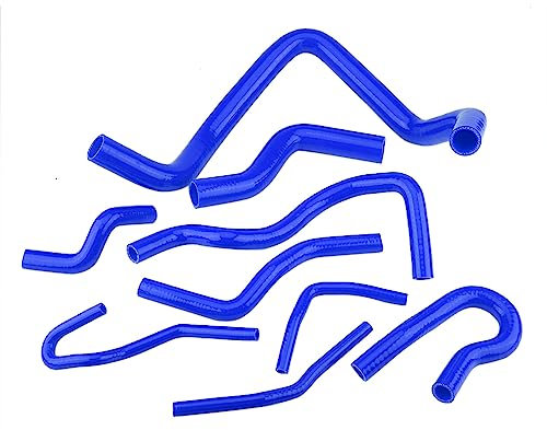 Kit de manguera de radiador automático de silicona de 9 piezas, resistencia a la temperatura del agua de la manguera del radiador, manguera de radiador automática de silicona de 9 (Azul)