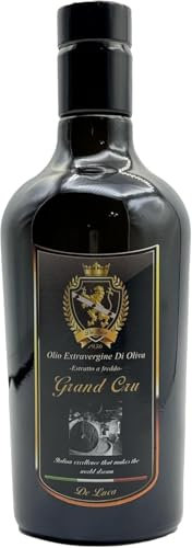 Olio Extravergine Di Oliva,Grand Cru, Evo, 100% Italiano, Monocoltura Carolea, Estratto a Freddo,Made In Calabria,De Luca L'eccellenza Italiana Che Fa Sognare Il Mondo (500ml)