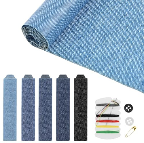 5 Rollen Flicken zum Aufbügeln Jeans Bügelflicken Aufbügelflicken Für Jeans Innen Außen Patches Denim Patches zum Aufbügeln für Kleidung Lochreparatur Dekoration