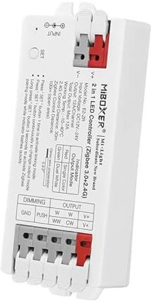 MiBoxer / Mi-Light 2in1 Controller Steuerung WiFi/Zigbee 3.0/2,4 GHz | Für LED Bänder Einfarbig/Dual White CCT mit 12/24V (E2-ZR)