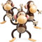 Happium Großer aufblasbarer Affe, 68 cm, für Babyparty, Safari, Dschungel-Mottoparty-Dekorationen, aufblasbare Tier-Partygeschenke und Dekorationen für Kinder und Kleinkinder, 3 Stück