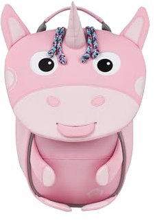 Affenzahn Kleiner Freund Kindergarten-Rucksack für 1-3 Jährige Ergonomisch Reflektierend Ziehzunge mit Namensschild Einhorn - Rosa