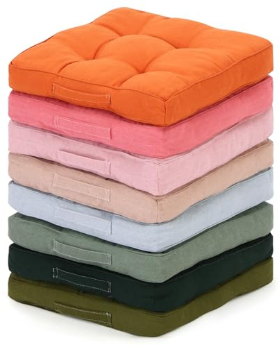 Gerrii 8 Pieces Floor Cushions for Kids Classroom Flexible Floor Seating Cushions Pillows for Home School Kindergarten Daycare Nursery(Square,Pink and Green Series)