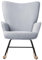Jumbo Cord Rocking Armchair Comfortable Wide Backrest and Armrests Metal Black Legs Living Room Bedroom Light Blue Arset