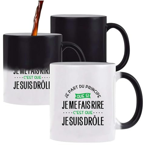 Tasse Magique Je Suis Drôle | Mug qui change couleur avec la chaleur | Idée Cadeau Humour Drôle Marrant Original Anniversaire Fête