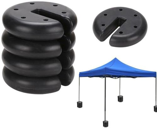 M.J COMFY-LIFE 4PC Gazebo Leg Weight Bag 200X45mm Round Tent Leg Base Weight Bag Detachable Umbrella Base Weight Black 9KG for Patio Beach Outdoor Flagpole